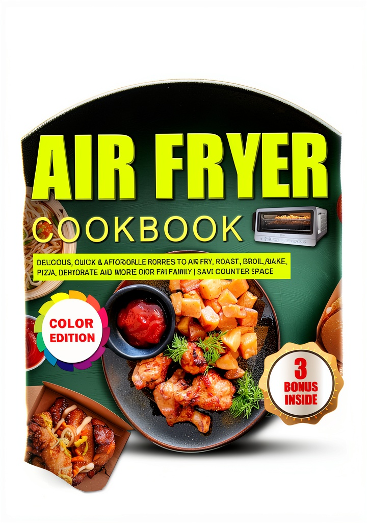 Kindle book cover showing air fryer and baking recipes for one
