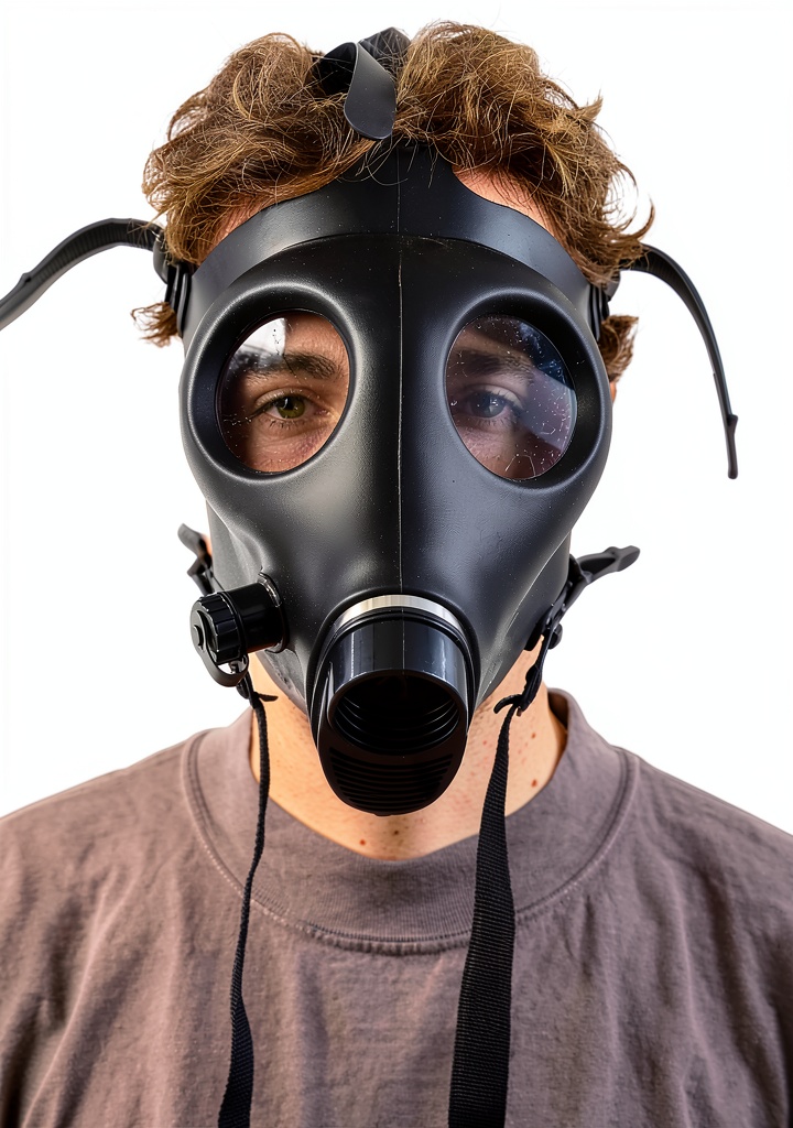 SafeGuardian gas mask being used in a wildfire smoke scenario