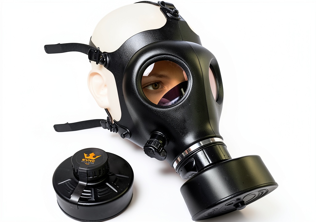 SafetyGear full face respirator mask being used in a paintball arena