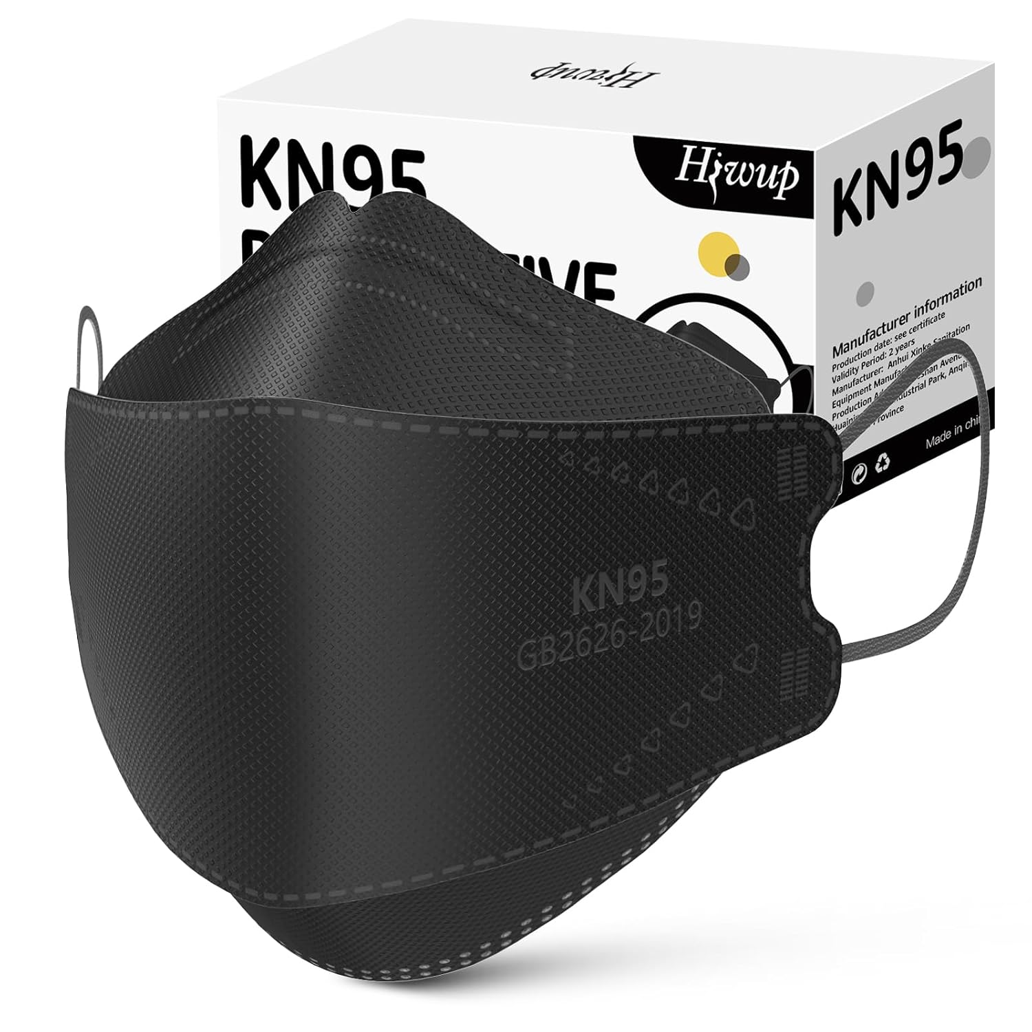 HIWUP KN95 Face Masks in black color