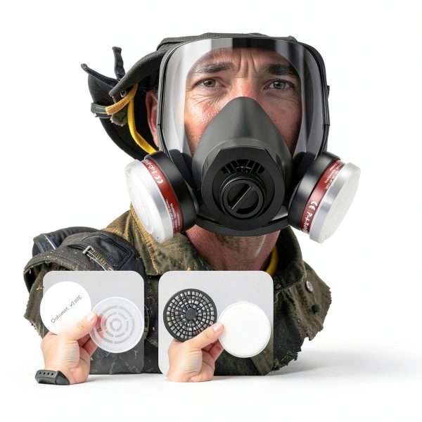 UXLXLK Full Face Gas Mask Silicone Nuclear Chemical-4