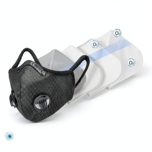 Pavo Dust Mask Black 5 Layer Filter Reusable Respirator-2