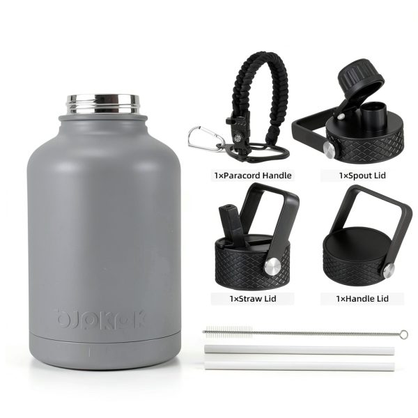 BJPKPK Water Bottle 50oz Gray Stainless Steel-3