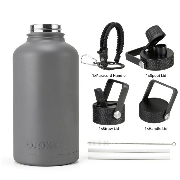 BJPKPK Insulated Water Bottle Stainless Steel Gray-3