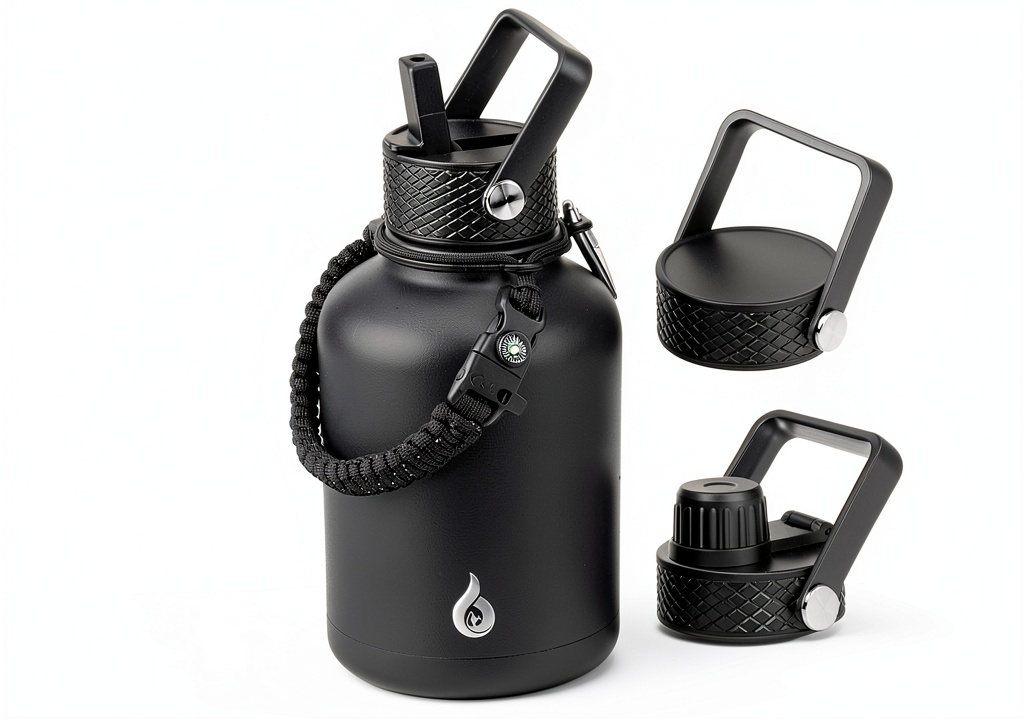 BJPKPK insulated water bottle on a hiking trail