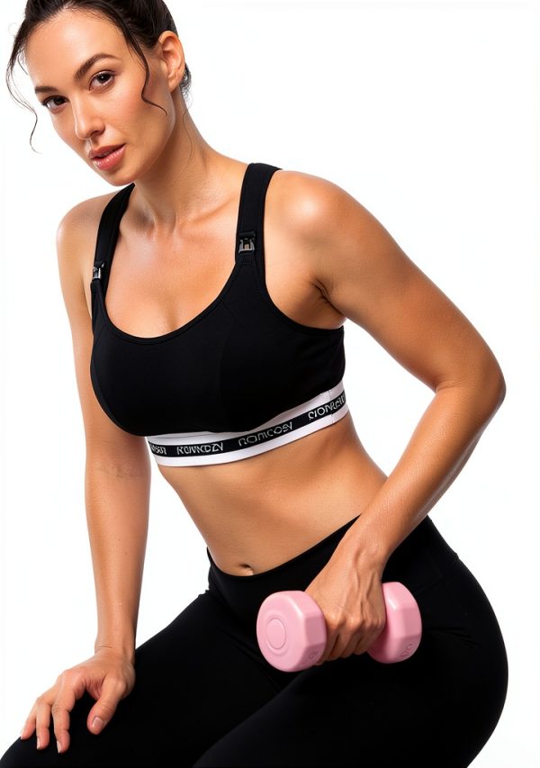 Momcozy Nursing Bra Low-Impact Sports Support Padded Wireless Bra-3