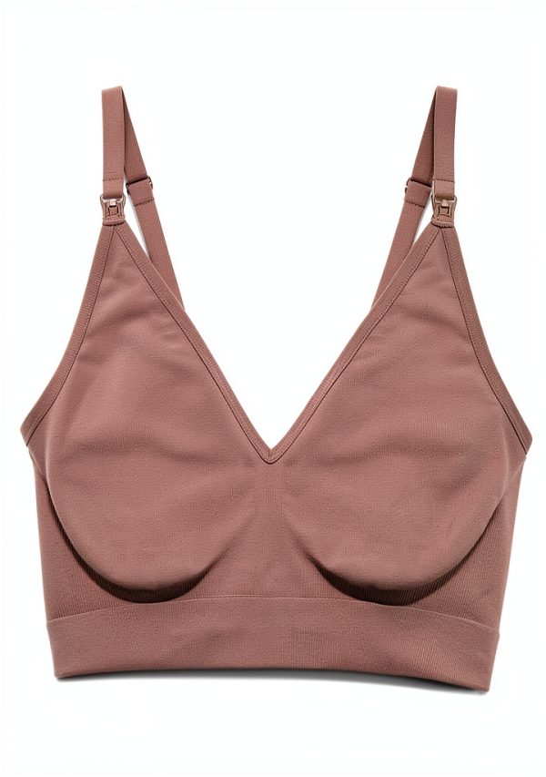 MOMANDA Sleep Nursing Bra Seamless Wirefree Maternity Bralette V Neck-4