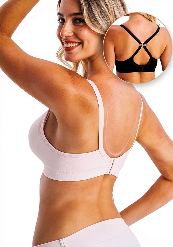 HOFISH Maternity Nursing Bra 3 Pack V‑Neck Wireless with Extenders-3