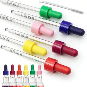 6Pcs for Bubly Drops Flavors Sodastream Glass Dropper Pipettes Compatible with Bubbly Drops Bubly Sodastream Drops for Sodastream Bottle Accessories Suit for Soda Stream Flavors Syrup-Colorful-0