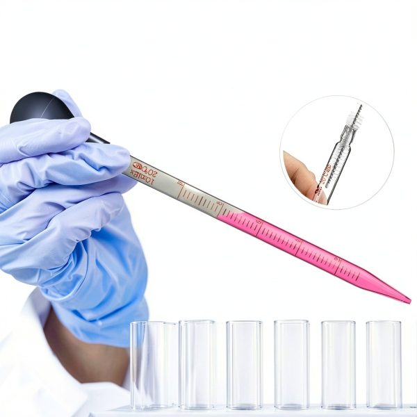 8PCS Thick Glass Graduated Dropper Pipettes Fluid and Liquid Pipettors 0.5ml, 1ml,2ml,3ml,5ml, 10ml,10CM,20CM with Caps and 2PCS Washing Brushes and 2PCS 20cm Glass Stir Rod(20cm-7.8inch)-5