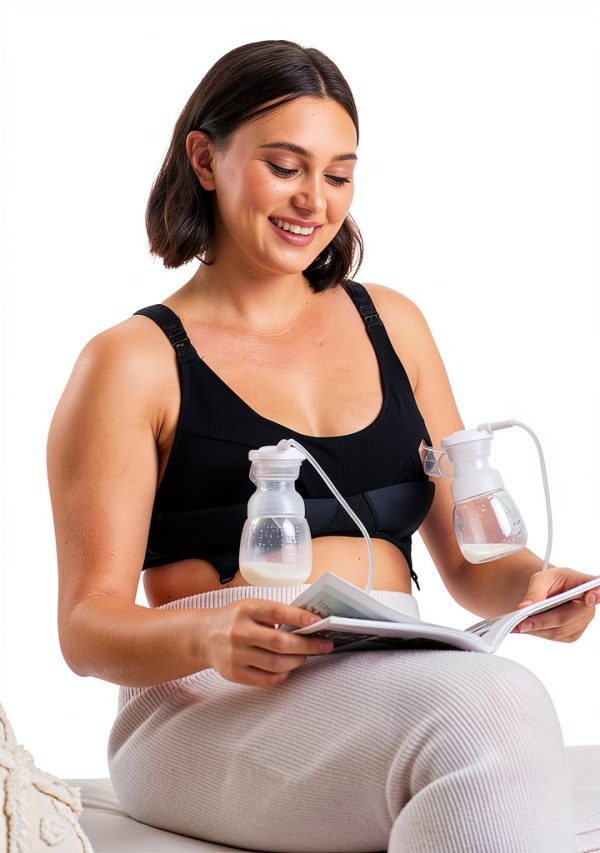 Momcozy Pumping Bra Hands Free | Seamless Nursing Bras for Pumping | Breast Pump Bra with Fixed Padding, Wireless-3